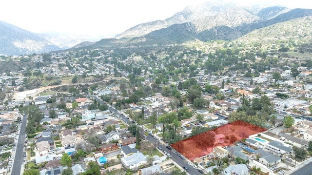 bird's eye view with a mountain view and a residential view