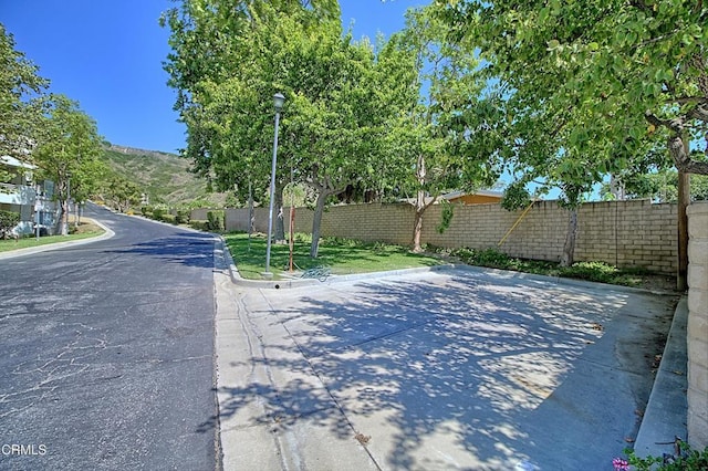 view of street with a mountain view