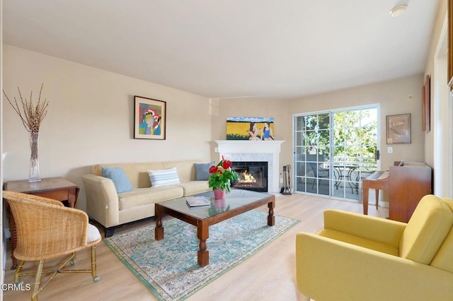 living room featuring hardwood / wood-style flooring