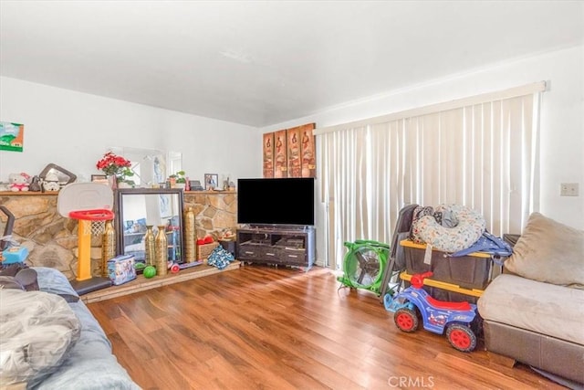 living room featuring hardwood / wood-style flooring