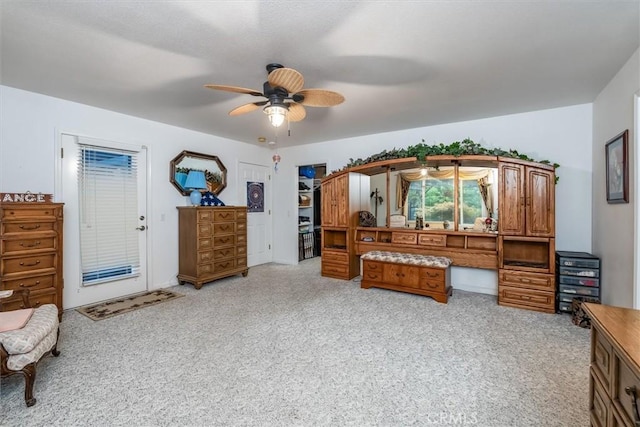 bedroom featuring ceiling fan