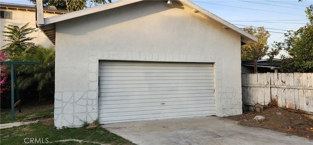 view of garage