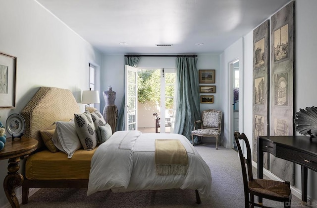 bedroom with carpet