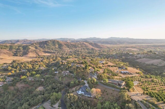 bird's eye view with a mountain view