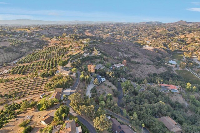 aerial view with a mountain view