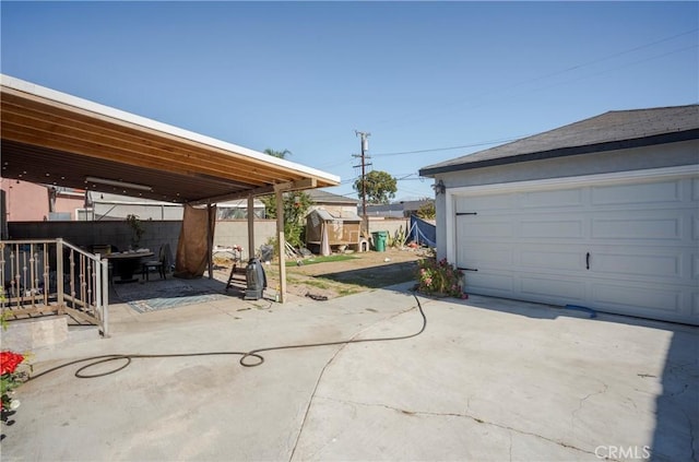 view of garage