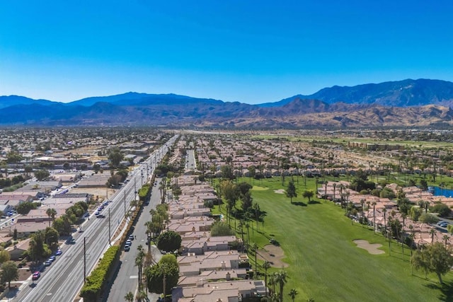 aerial view with a mountain view