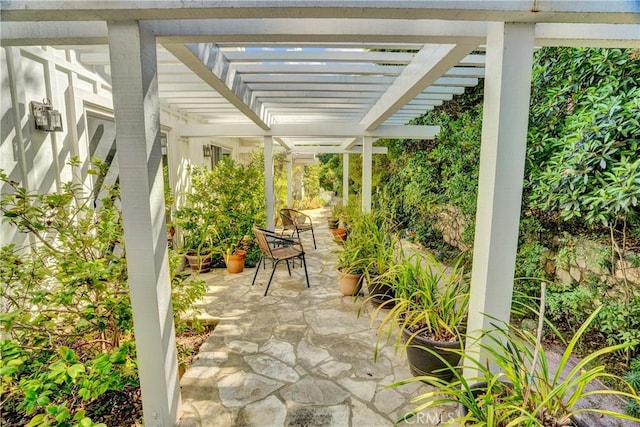 view of patio with a pergola