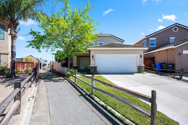 view of front of house with a garage