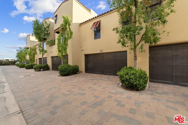 view of property with a garage