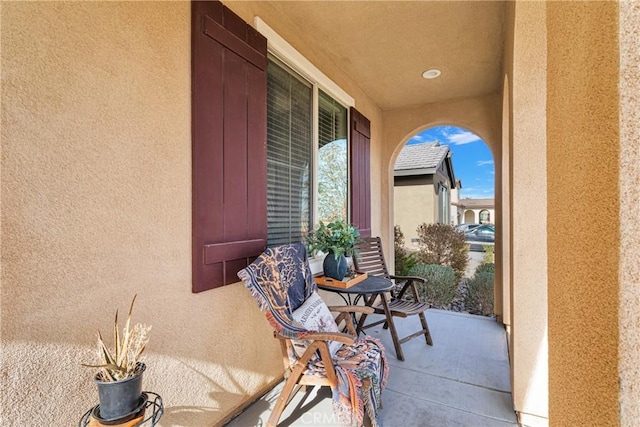 view of patio with a porch