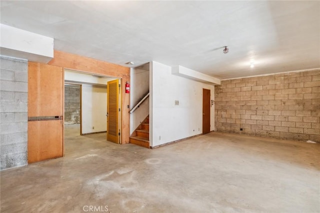 interior space featuring concrete floors