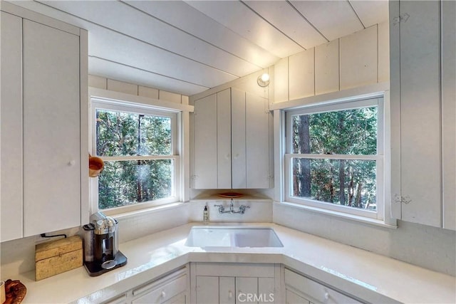 kitchen with sink and white cabinets