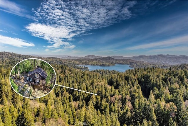 property view of mountains featuring a water view