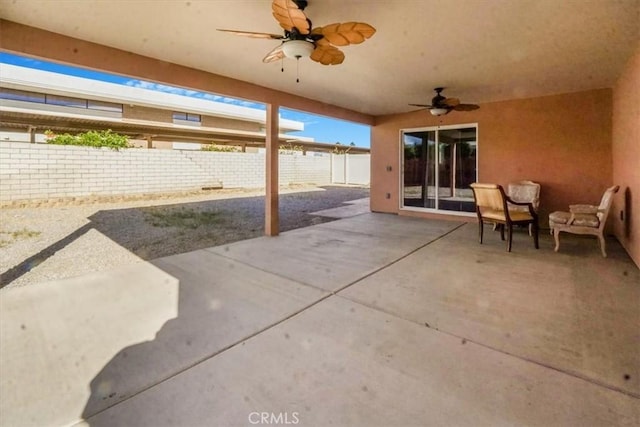 view of patio / terrace with ceiling fan