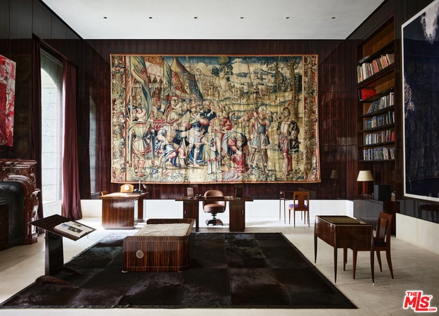 sitting room with wooden walls