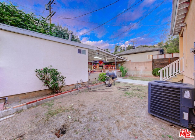 view of yard featuring cooling unit