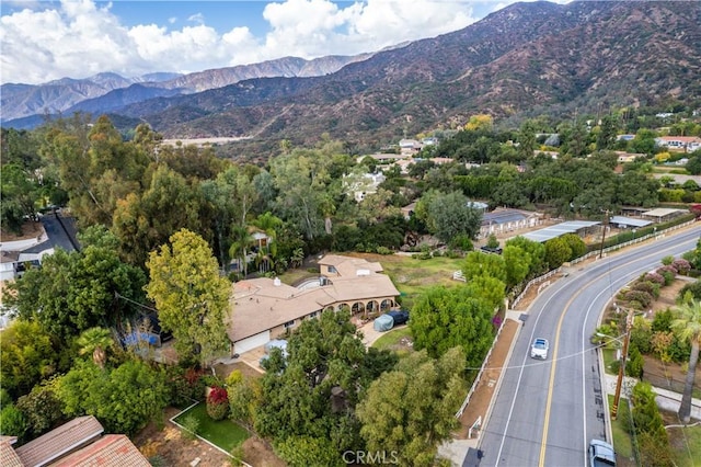 bird's eye view featuring a mountain view