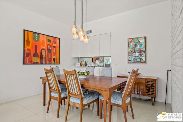 view of tiled dining space