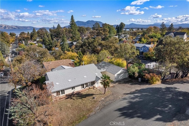 aerial view with a mountain view