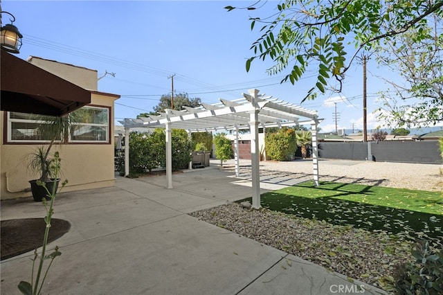 view of patio / terrace featuring a pergola