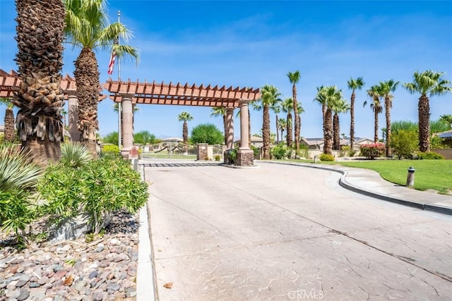 view of property's community with a pergola