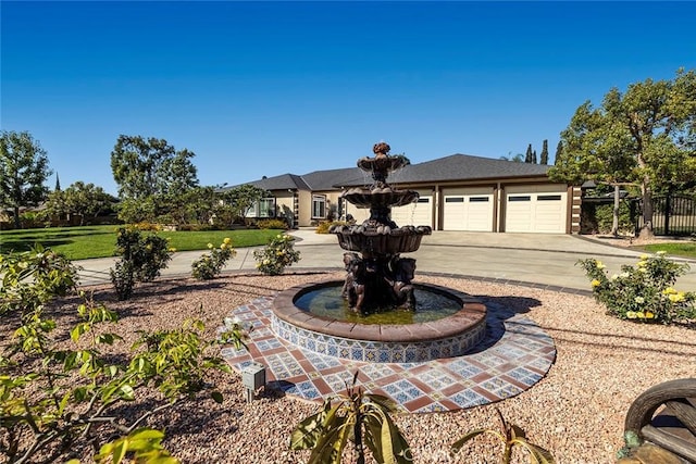 ranch-style home with a garage