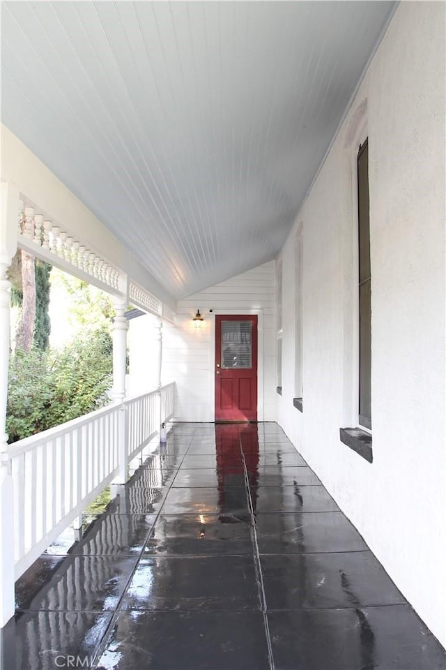 exterior space featuring covered porch