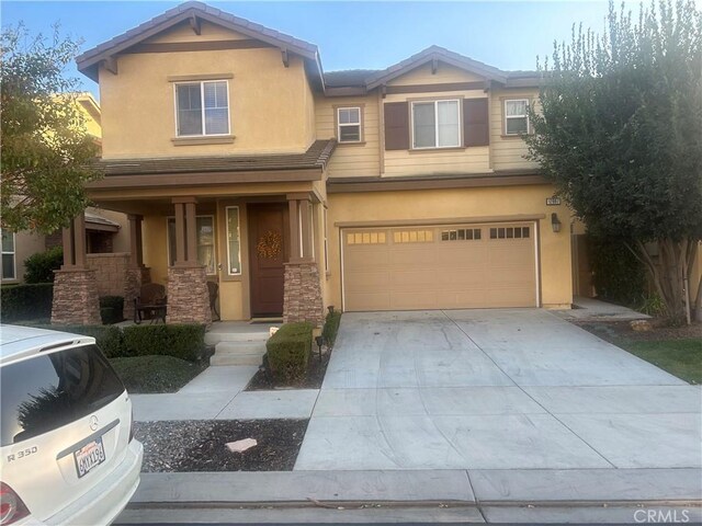 craftsman inspired home featuring a garage