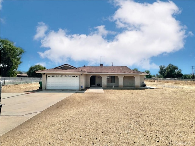 view of front facade with a garage