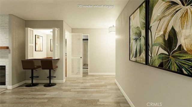 hallway featuring light hardwood / wood-style floors