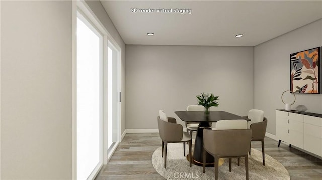 dining area featuring hardwood / wood-style floors