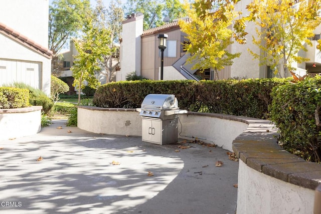 view of patio / terrace featuring a grill