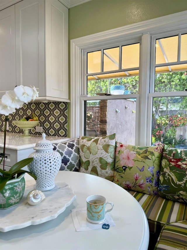 dining space featuring breakfast area