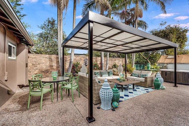 view of patio with an outdoor hangout area