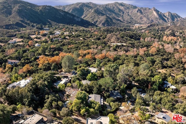 bird's eye view featuring a mountain view