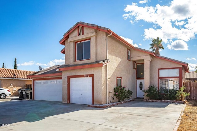 view of property with a garage