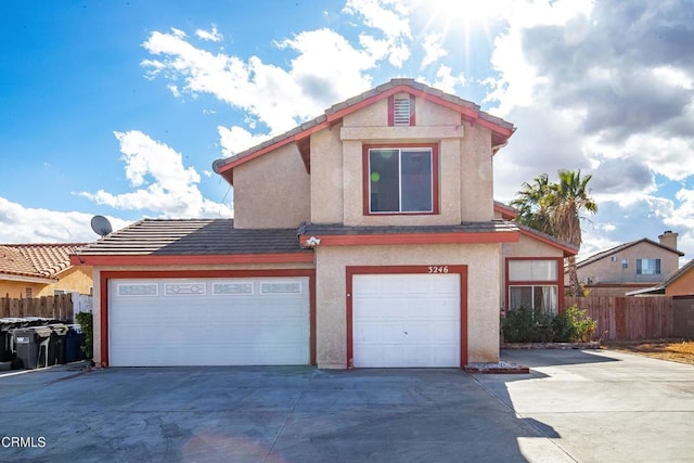 view of property with a garage