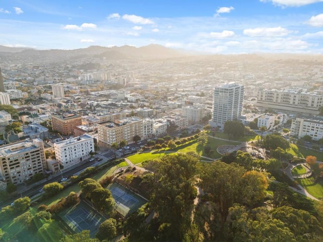 aerial view featuring a mountain view