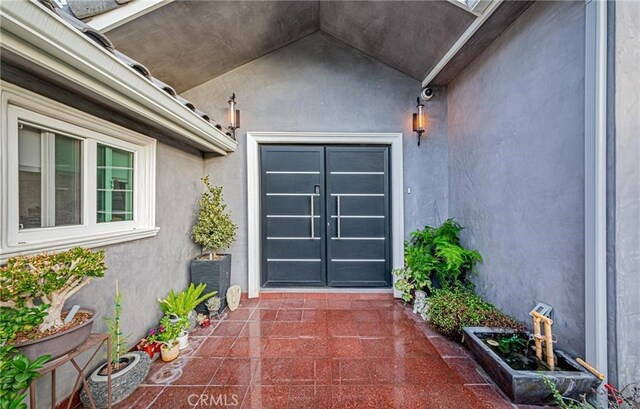 doorway to property with french doors