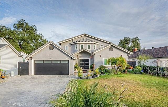 view of property with a front lawn