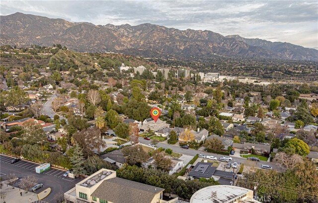 aerial view featuring a mountain view