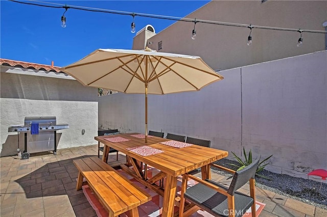 view of patio / terrace with a grill