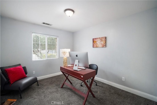 view of carpeted office