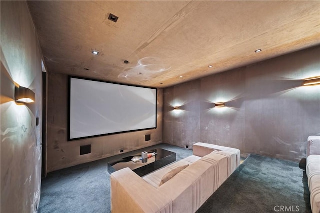 view of carpeted cinema room