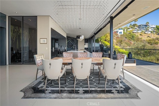 view of patio featuring sink