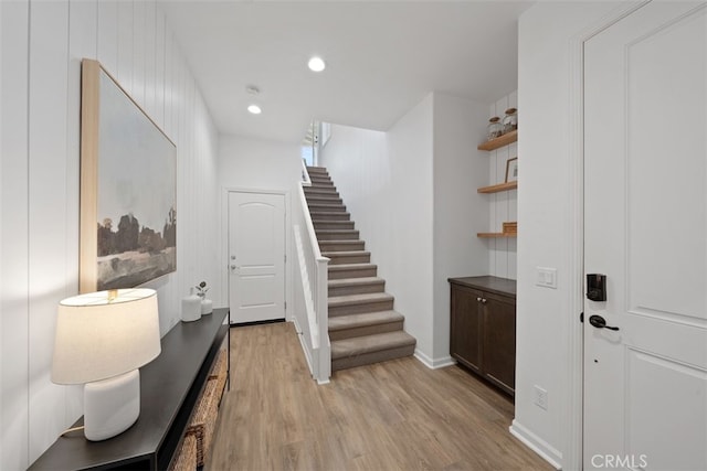 20 Jaripol Cir, Rancho Mission Viejo, CA 92694 - stairway with recessed lighting, baseboards, and wood finished floors