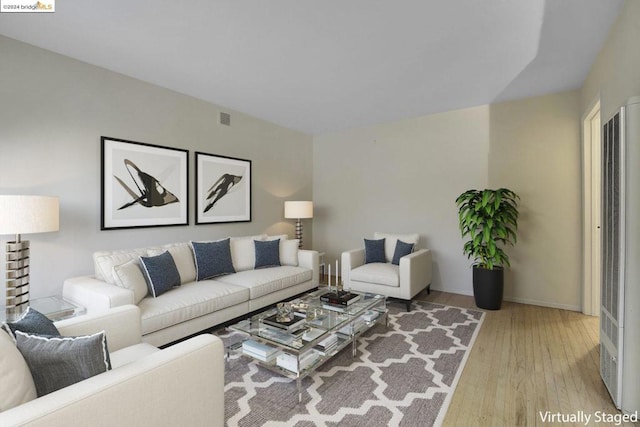 living room featuring light hardwood / wood-style floors