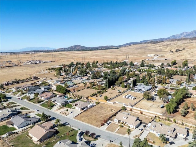 aerial view with a mountain view