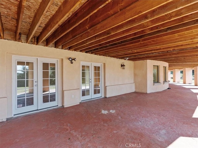 view of patio / terrace featuring french doors